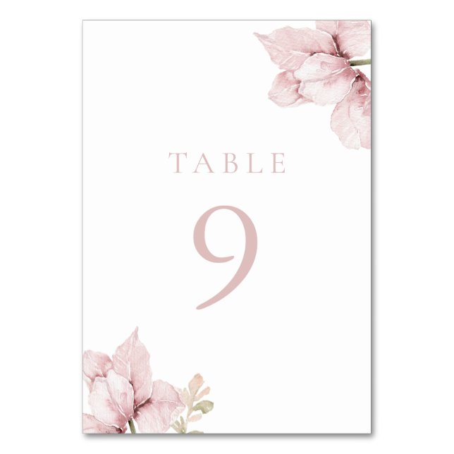 Numeração De Mesa Belo Casamento Floral Blush Blush (Frente)