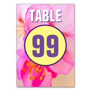 Numeração De Mesa Belos Brilhantes de Cereja Sakura