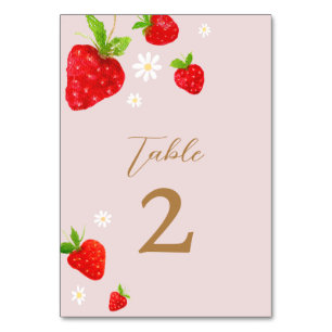 Numeração De Mesa Berry First 1rua Morango Aniversário