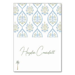 Numeração De Mesa Bespoke Blue and Green Wedding Palm Tree