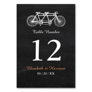 Numeração De Mesa Bicicleta Tandem No Casamento De Chalkboard