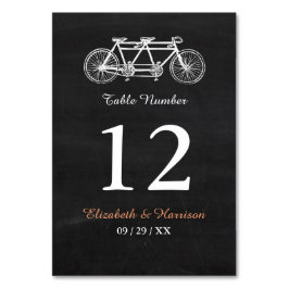 Numeração De Mesa Bicicleta Tandem No Casamento De Chalkboard