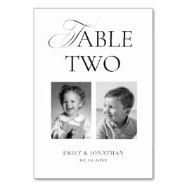 Numeração De Mesa Black and White Wedding Photo 