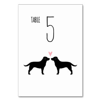 Numeração De Mesa Black Labrador Retrievers Dogs Recepção de casamen