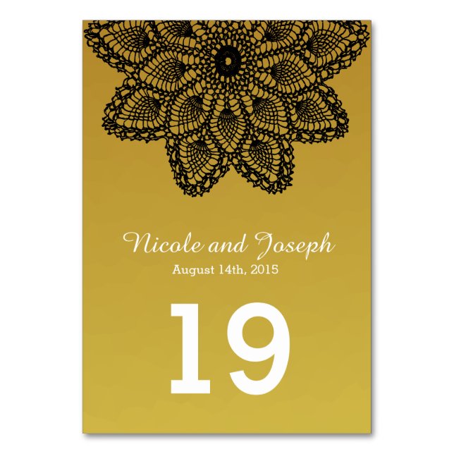 Numeração De Mesa Black Lace - número da mesa de casamento (Frente)