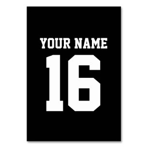 Numeração De Mesa Black Sporty Team Jersey