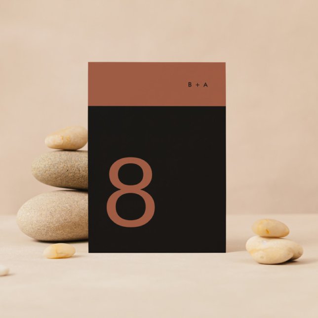 Numeração De Mesa Black Terracotta Strike Plain Premium Elegante (Criador carregado)