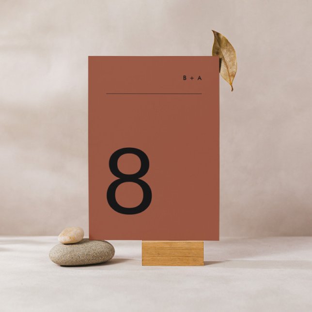 Numeração De Mesa Black Terracotta Stripe Moderno Premium Elegante (Criador carregado)