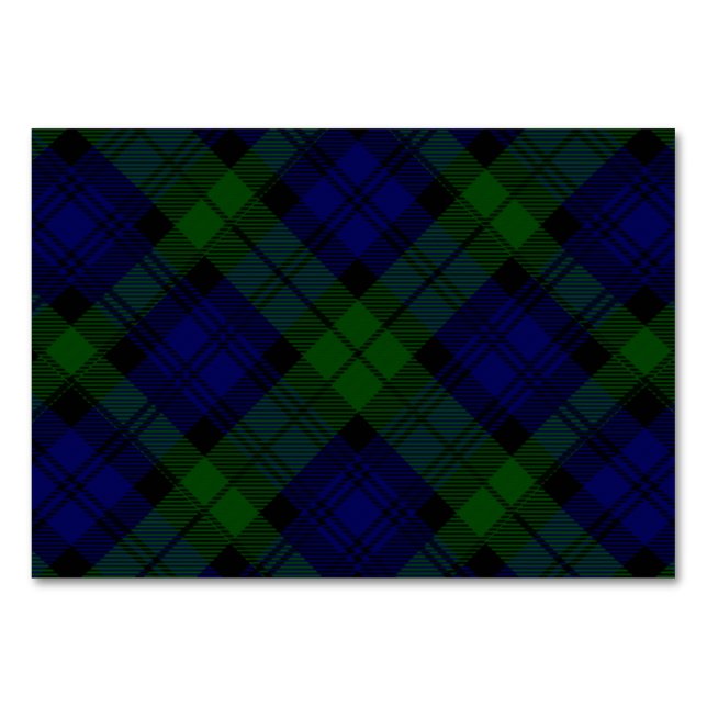 Numeração De Mesa Black Watch Tartan Blue Green Xadrez (Frente)