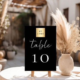 Numeração De Mesa Black white business logo table number