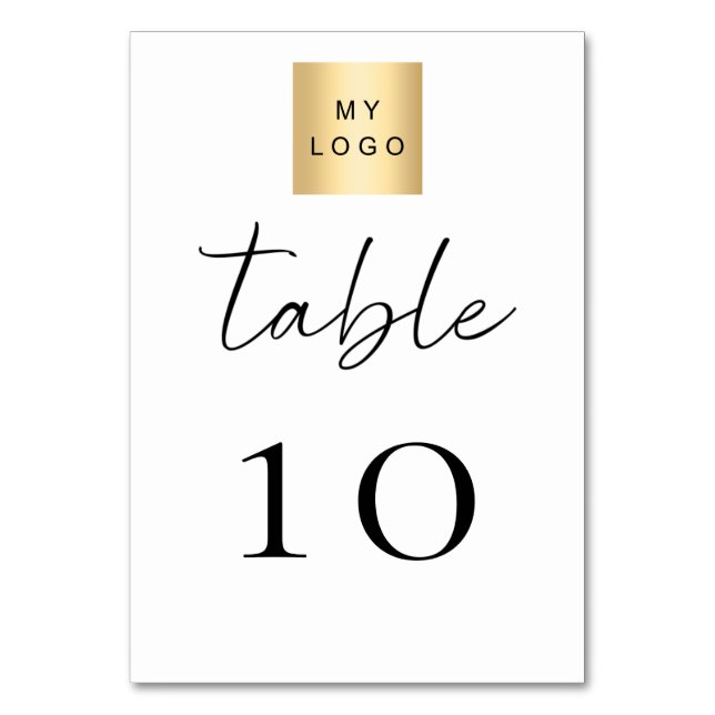 Numeração De Mesa Black white business logo table number (Frente)