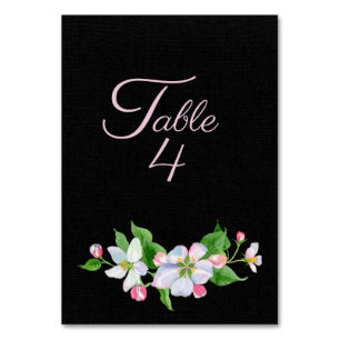 Numeração De Mesa Blossom de Maçã de Casamento em Preto
