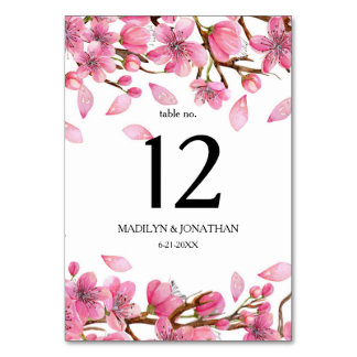 Numeração De Mesa Blossomas de Cereja Rosa