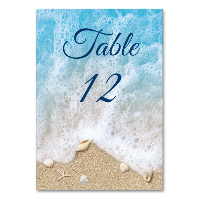 Numeração De Mesa Blue Beach Waves Sandy Toes Salty Kisses (Frente)