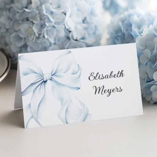 Numeração De Mesa Blue Bow - Baptism Place Cards (Criador carregado)