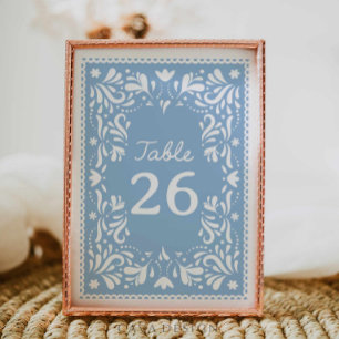 Numeração De Mesa Blue Cielito Lindo Papel Picado Chá de Bebê