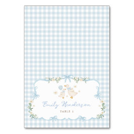 Numeração De Mesa Blue Gingham Silly Goose Table Place Cards