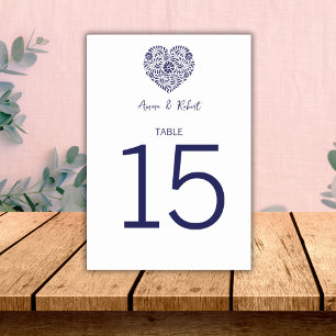Numeração De Mesa Blue Talavera Heart