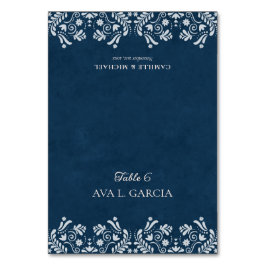 Numeração De Mesa Blue Talavera Mexican Theme Wedding Place Cards
