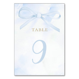 Numeração De Mesa blue watercolor bow table number