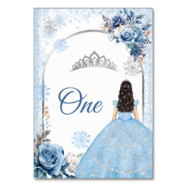 Numeração De Mesa Blue Winter Snowflake Mis Quince Table Number