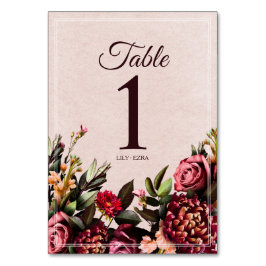 Numeração De Mesa Blush e Burgundy