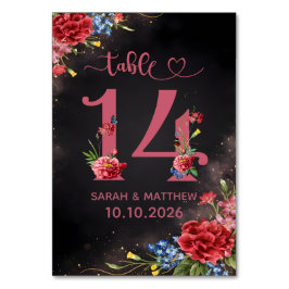 Numeração De Mesa Blush Floral Wedding Table Number 14 Card