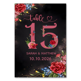 Numeração De Mesa Blush Floral Wedding Table Number 15 Card