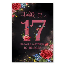 Numeração De Mesa Blush Floral Wedding Table Number 17 Card
