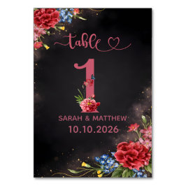 Numeração De Mesa Blush Floral Wedding Table Number  1 Card