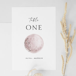 Numeração De Mesa Blush Mystical Moon   Casamento Celestial Elegante