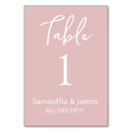 Numeração De Mesa Blush Pink Modern Elegance Weding