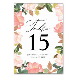 Numeração De Mesa Blush Primavera Floral | Casamento Personalizado