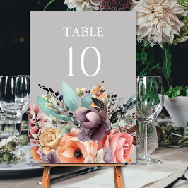 Numeração De Mesa Bohemian Floral Buquê Watercolor