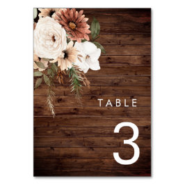 Numeração De Mesa Bohemian Floral Rustic Wood Wedding