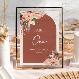 Numeração De Mesa Bohemian Floral Terracotta & Ivory Wedding Convite