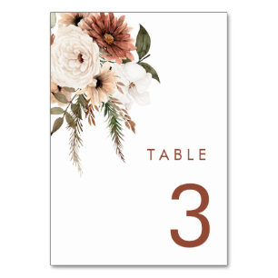 Numeração De Mesa Bohemian Floral Terracotta Wedding