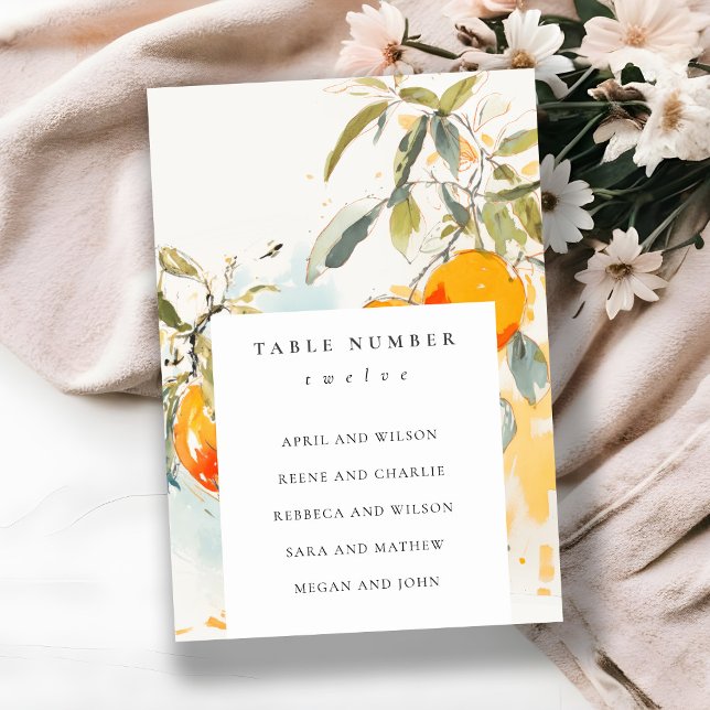 Numeração De Mesa Boho Abstrato Orange Garden Weding Seating (Criador carregado)
