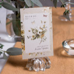 Numeração De Mesa Boho Autumn Selvagens | Casamento<br><div class="desc">Os números das mesas melhoram a aparência da sua capa de mesa e colocam o toque final no seu dia especial. Impressão personalizada dos nomes ou números das suas mesas. Erva seca russa, folhas e flores silvestres prensadas secas em vinhaça. Folhas verdes de sábado, sotaques de cobre ferrugem e tons...</div>