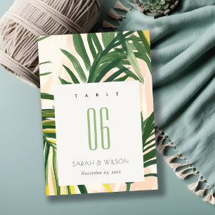 Numeração De Mesa Boho Blush Green Palm Beach Casamento