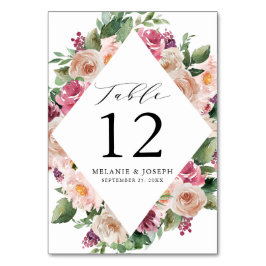 Numeração De Mesa Boho Blush & Pink Primavera Watercolor Casamento F