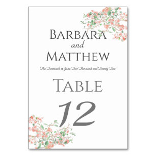 Numeração De Mesa Boho Botânico Rosa e Verde