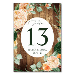 Numeração De Mesa Boho Botânico Rustic Woodgrain Greenery Personaliz