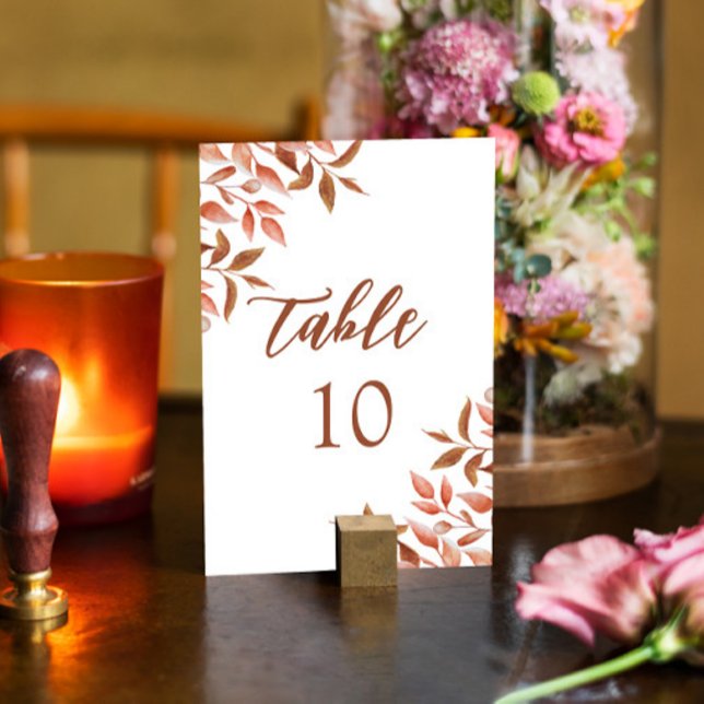 Numeração De Mesa Boho Burnt Orange Deixa Terracotta Casamento (Criador carregado)