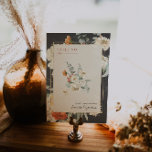 Numeração De Mesa Boho Dark Floral Greenery Botânico | Casamento<br><div class="desc">Os números das mesas melhoram a aparência da sua capa de mesa e colocam o toque final no seu dia especial. Impressão personalizada dos nomes ou números das suas mesas. A magia primavera pura abunda com esta paleta aterrada em tons florais - e matizes inspirados em boho. A laranja suave...</div>