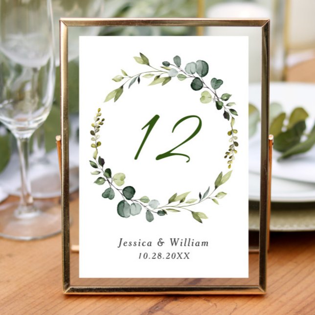 Numeração De Mesa Boho de Casamento de Frame Eucalyptus Wreath Moder (Criador carregado)