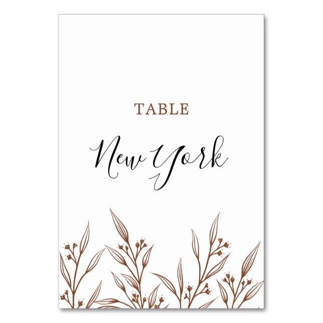 Numeração De Mesa Boho Earthy Botânica Elegante Ivory (Frente)