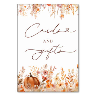 Numeração De Mesa Boho Fall Pumpkin Cards and Gifts Sinal