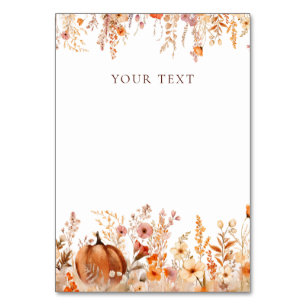 Numeração De Mesa Boho Fall Pumpkin Personalizar Sinal