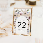Numeração De Mesa Boho Floral Arch Wedding<br><div class="desc">Chic, moderno e perfeito para casamentos de primavera e verão. Este número da mesa de casamento apresenta impressionantes florais de cor aquática boho pintados à mão em tons de creme, marfim, verde-sábio, burgundy e azul empoeirado dispostos em torno de um arco de moda. Encontre produtos adicionais na Coleção de Casamentos...</div>
